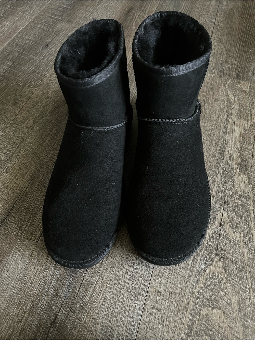 Women’s Black Suede Short Winter Boots - Cozy Lined Ankle Booties